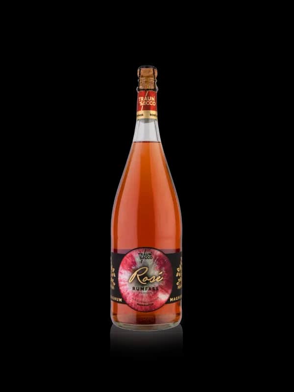 Traunsecco Schaumwein Sekt aus Österreich Rose Rumfass Magnum